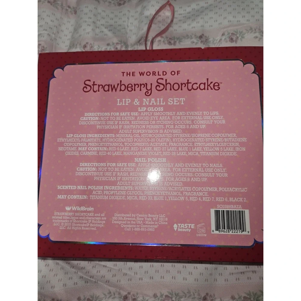 Taste Beauty Strawberry Shortcake Lip And Nail Set New